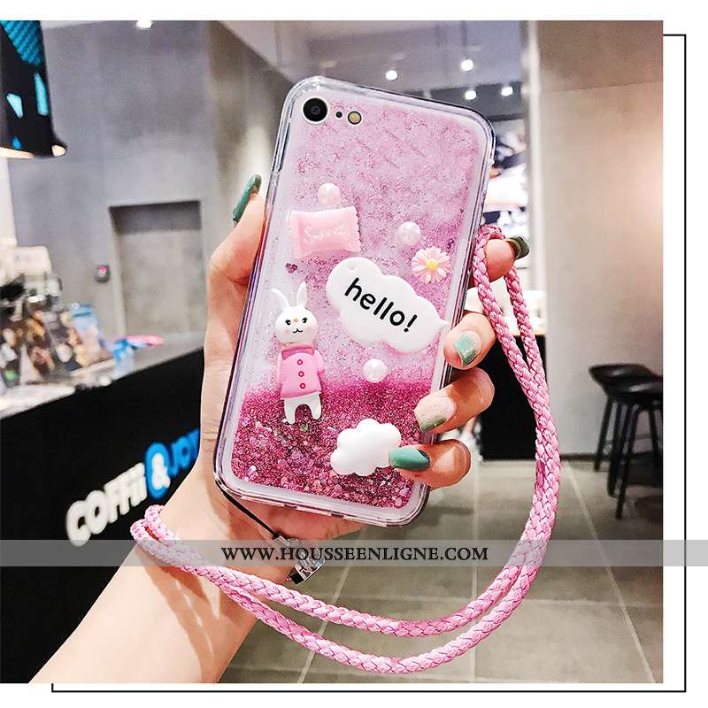 Coque iPhone 7 Silicone Protection Étui Net Rouge Tout Compris Incassable Dessin Animé Violet