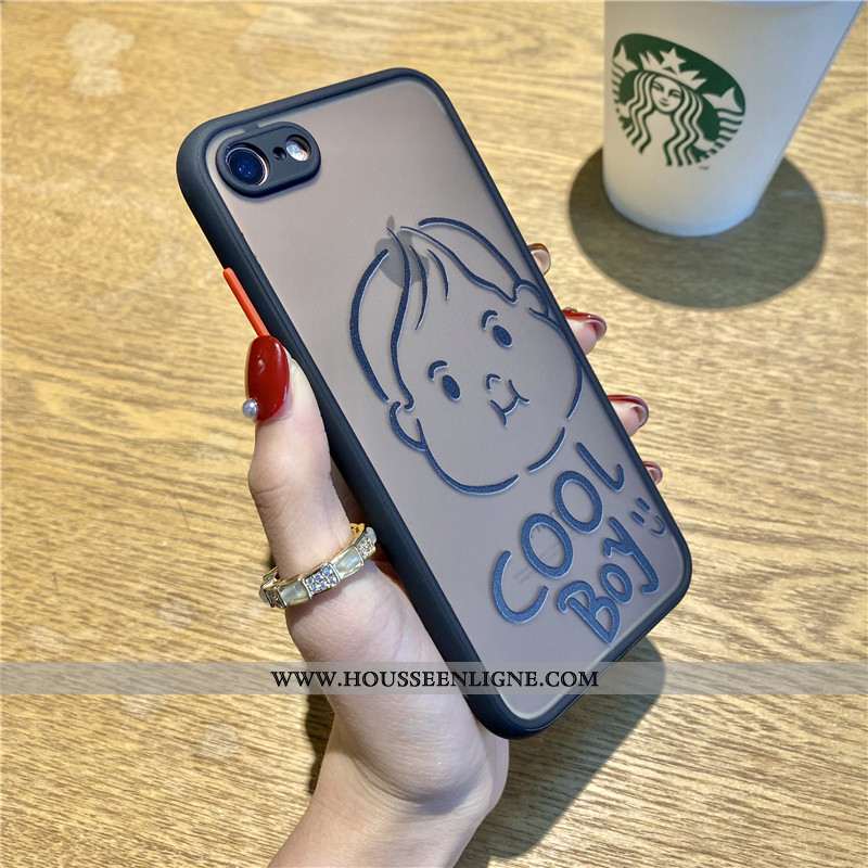 Coque iPhone 7 Silicone Transparent Téléphone Portable Net Rouge Charmant Luxe Verte