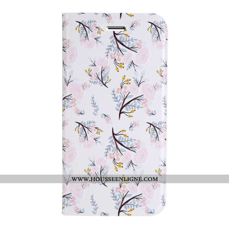 Coque iPhone 7 Tendance Cuir Étui Téléphone Portable Gaufrage Dimensionnel Incassable Noir