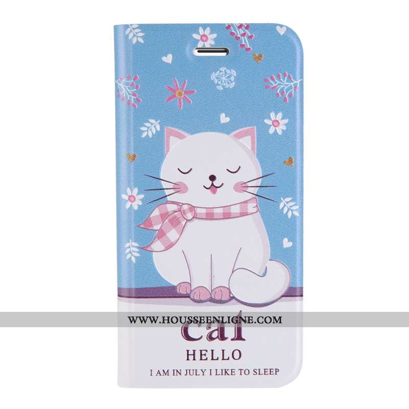 Coque iPhone 7 Tendance Cuir Étui Téléphone Portable Gaufrage Dimensionnel Incassable Noir