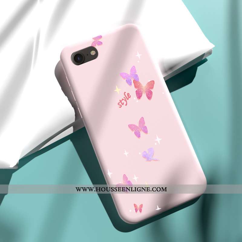 Coque iPhone 7 Tendance Fluide Doux Incassable Rose Téléphone Portable Net Rouge
