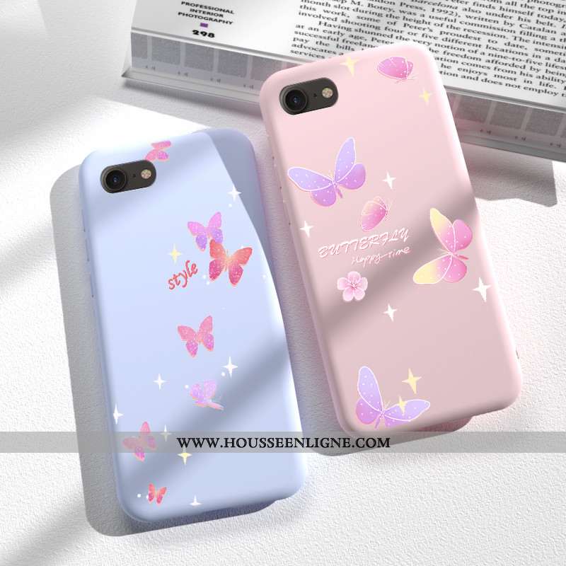 Coque iPhone 7 Tendance Fluide Doux Incassable Rose Téléphone Portable Net Rouge