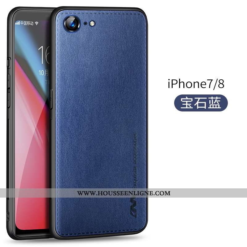 Coque iPhone 7 Tendance Légère Luxe Business Invisible Personnalité Turquoise