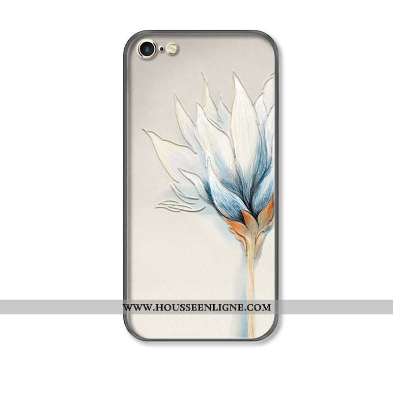 Coque iPhone 7 Vintage Protection Incassable Ornements Suspendus Style Chinois Frais Gris
