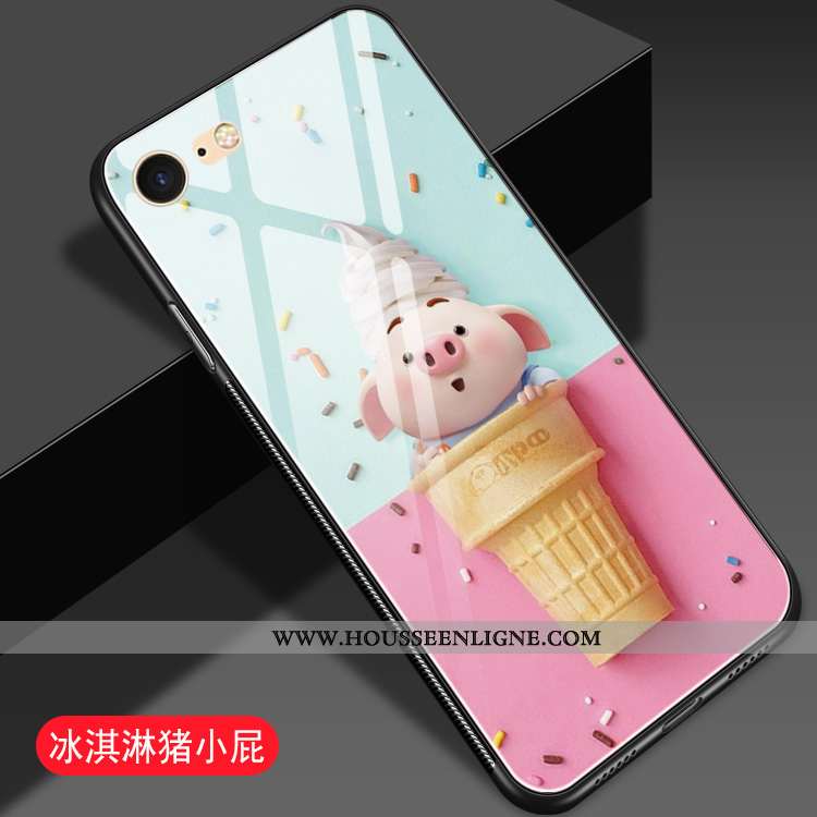 Coque iPhone 8 Dessin Animé Charmant Difficile Protection Téléphone Portable Miroir Rose