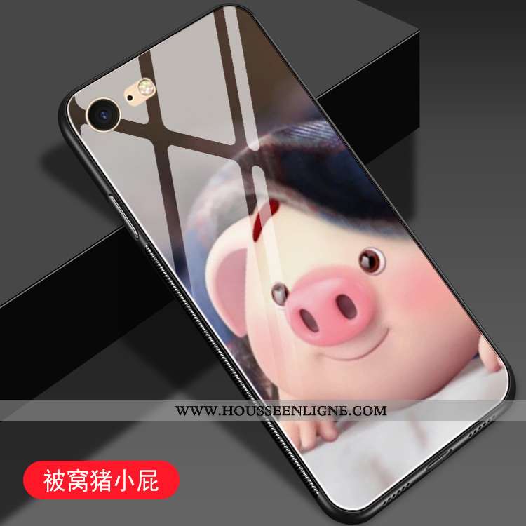 Coque iPhone 8 Dessin Animé Charmant Difficile Protection Téléphone Portable Miroir Rose