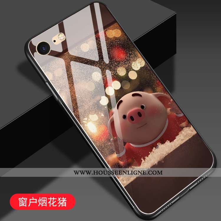 Coque iPhone 8 Dessin Animé Charmant Difficile Protection Téléphone Portable Miroir Rose