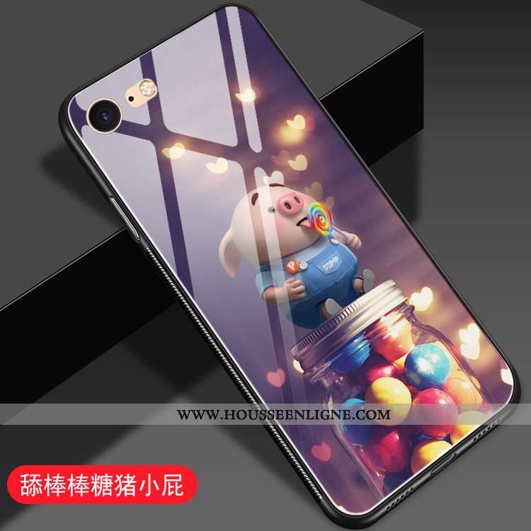 Coque iPhone 8 Dessin Animé Charmant Difficile Protection Téléphone Portable Miroir Rose