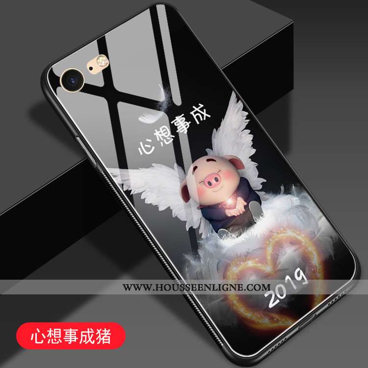 Coque iPhone 8 Dessin Animé Charmant Difficile Protection Téléphone Portable Miroir Rose