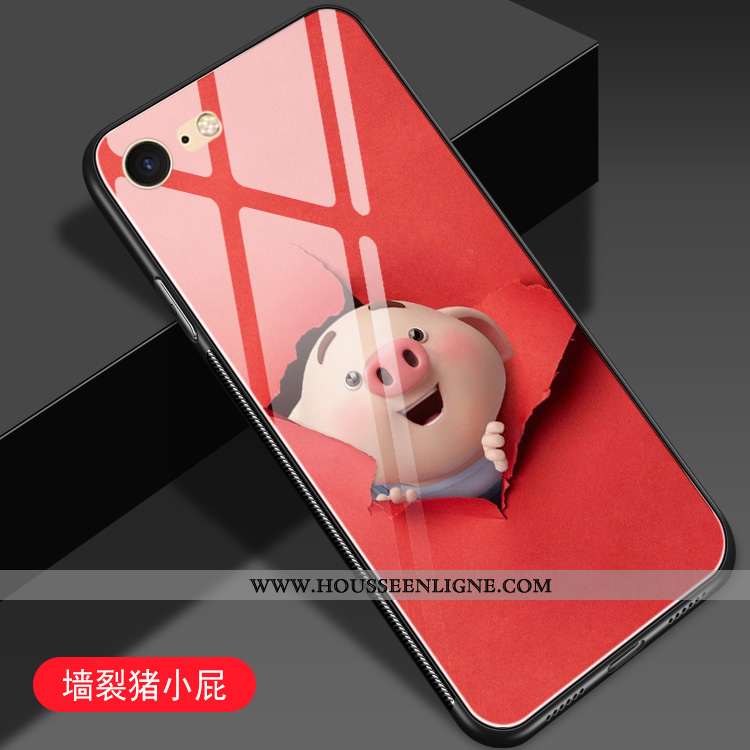Coque iPhone 8 Dessin Animé Charmant Difficile Protection Téléphone Portable Miroir Rose