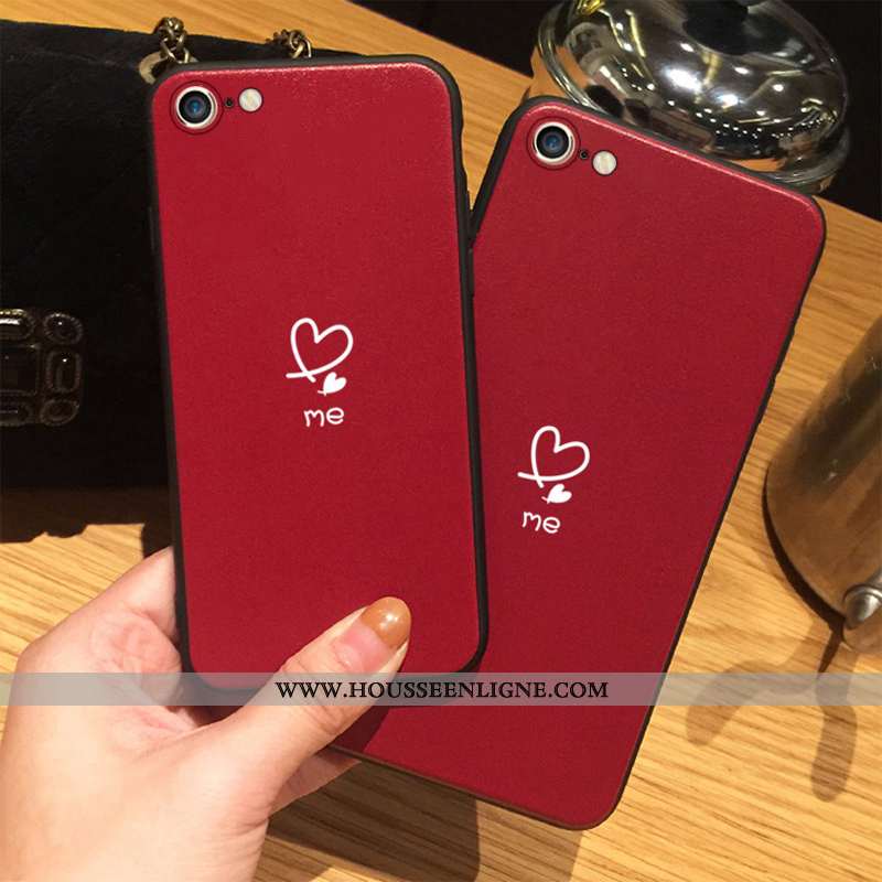 Coque iPhone 8 Délavé En Daim Tendance Amoureux Incassable Téléphone Portable Tout Compris Amour Rou
