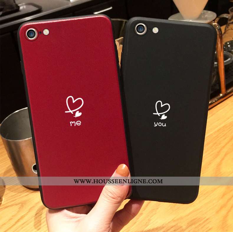 Coque iPhone 8 Délavé En Daim Tendance Amoureux Incassable Téléphone Portable Tout Compris Amour Rou