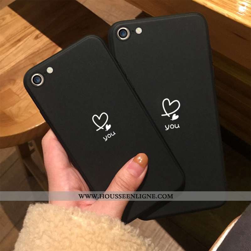 Coque iPhone 8 Délavé En Daim Tendance Amoureux Incassable Téléphone Portable Tout Compris Amour Rou