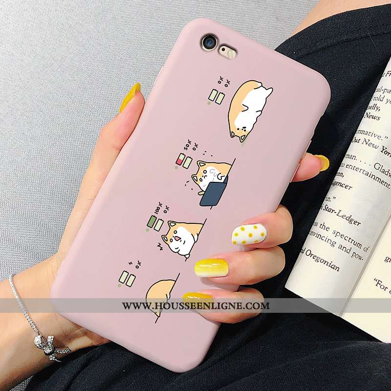 Coque iPhone 8 Fluide Doux Silicone Téléphone Portable Net Rouge Charmant Dessin Animé Mode Rose