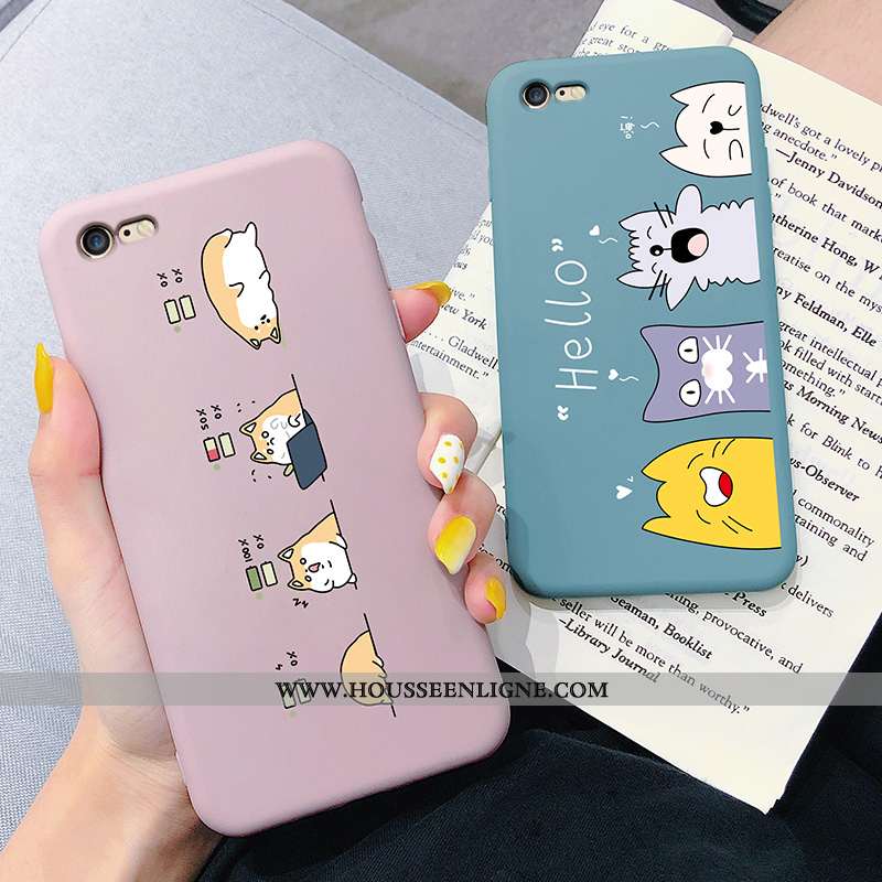 Coque iPhone 8 Fluide Doux Silicone Téléphone Portable Net Rouge Charmant Dessin Animé Mode Rose