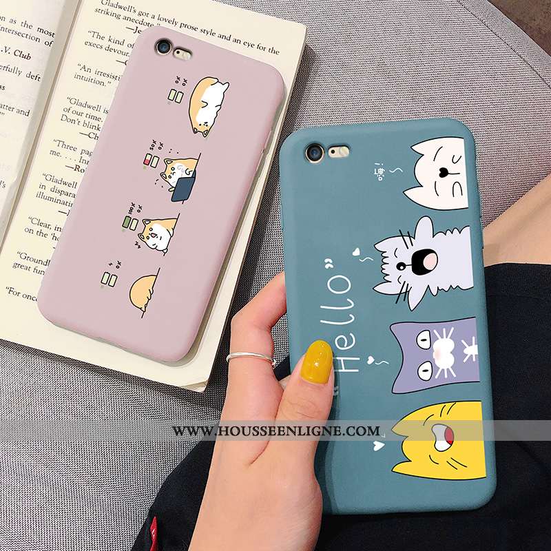 Coque iPhone 8 Fluide Doux Silicone Téléphone Portable Net Rouge Charmant Dessin Animé Mode Rose