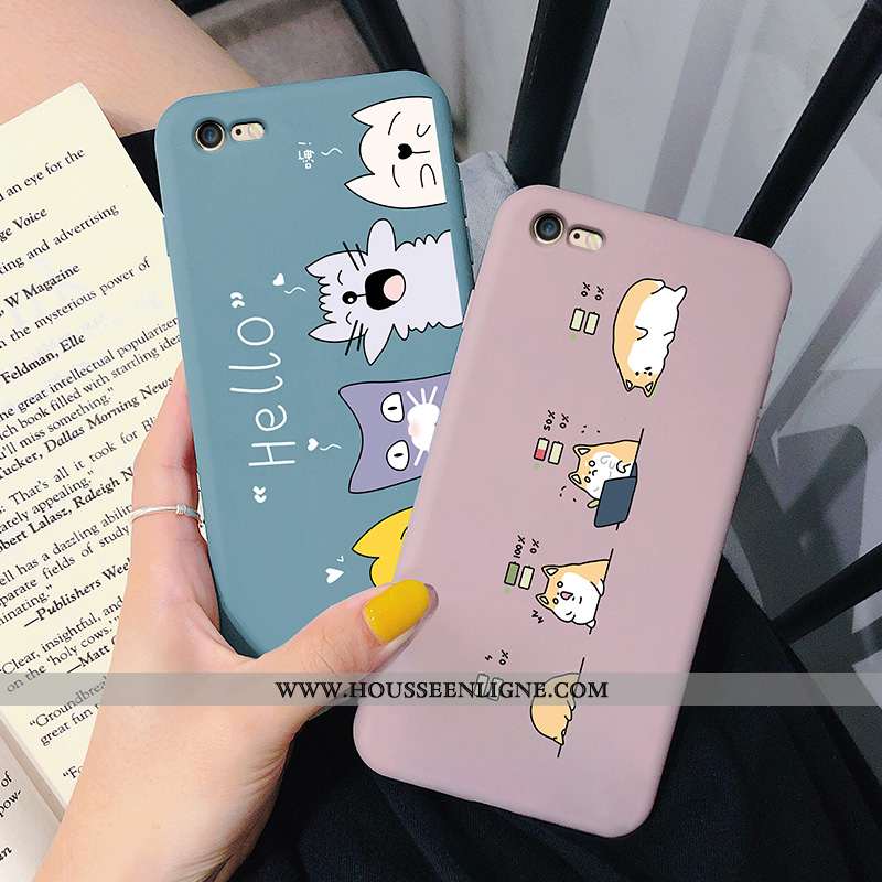 Coque iPhone 8 Fluide Doux Silicone Téléphone Portable Net Rouge Charmant Dessin Animé Mode Rose