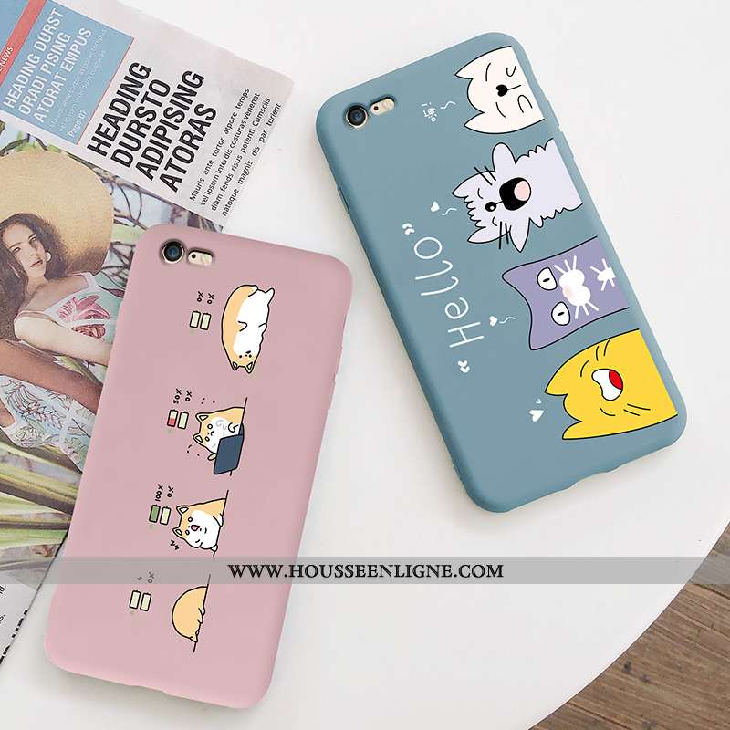 Coque iPhone 8 Fluide Doux Silicone Téléphone Portable Net Rouge Charmant Dessin Animé Mode Rose