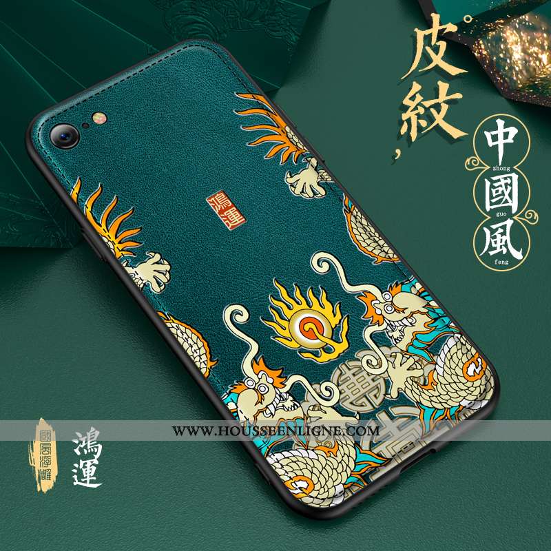 Coque iPhone 8 Modèle Fleurie Silicone Nouveau Incassable Téléphone Portable Cuir Verte
