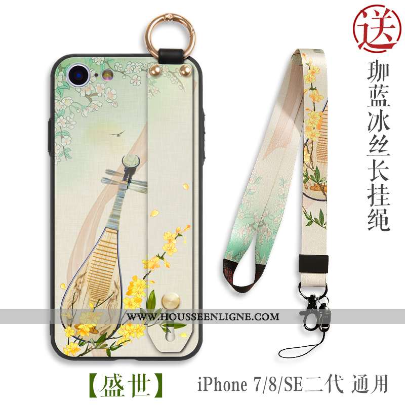 Coque iPhone 8 Ornements Suspendus Personnalité Téléphone Portable Silicone Tout Compris Style Chino