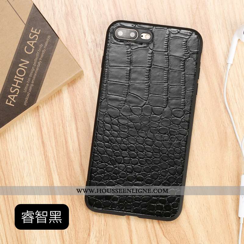 Coque iPhone 8 Plus Cuir Véritable Tendance Qualité Simple Cuir Étui Marron
