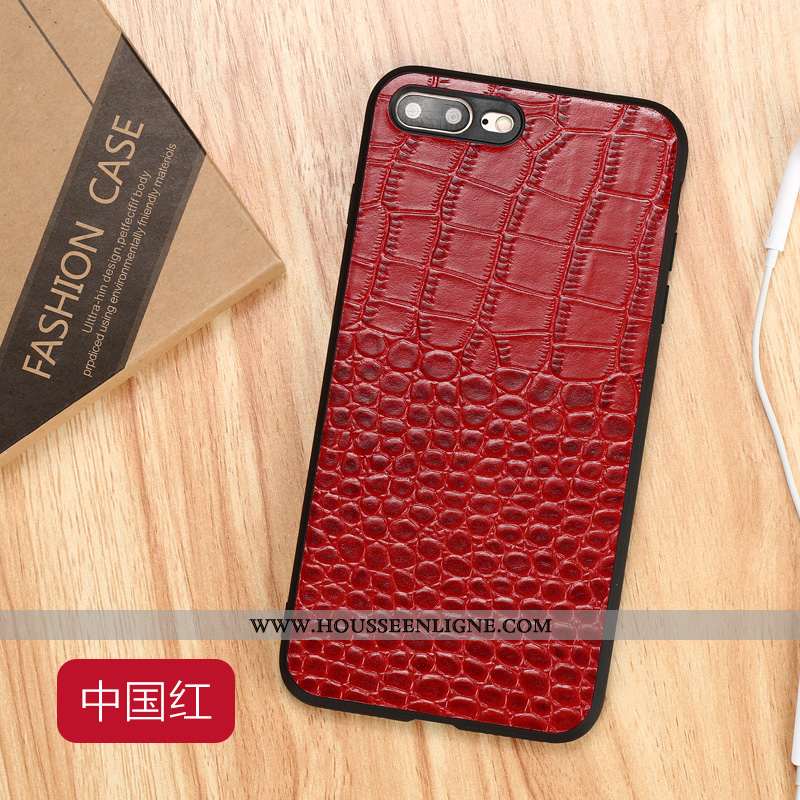 Coque iPhone 8 Plus Cuir Véritable Tendance Qualité Simple Cuir Étui Marron