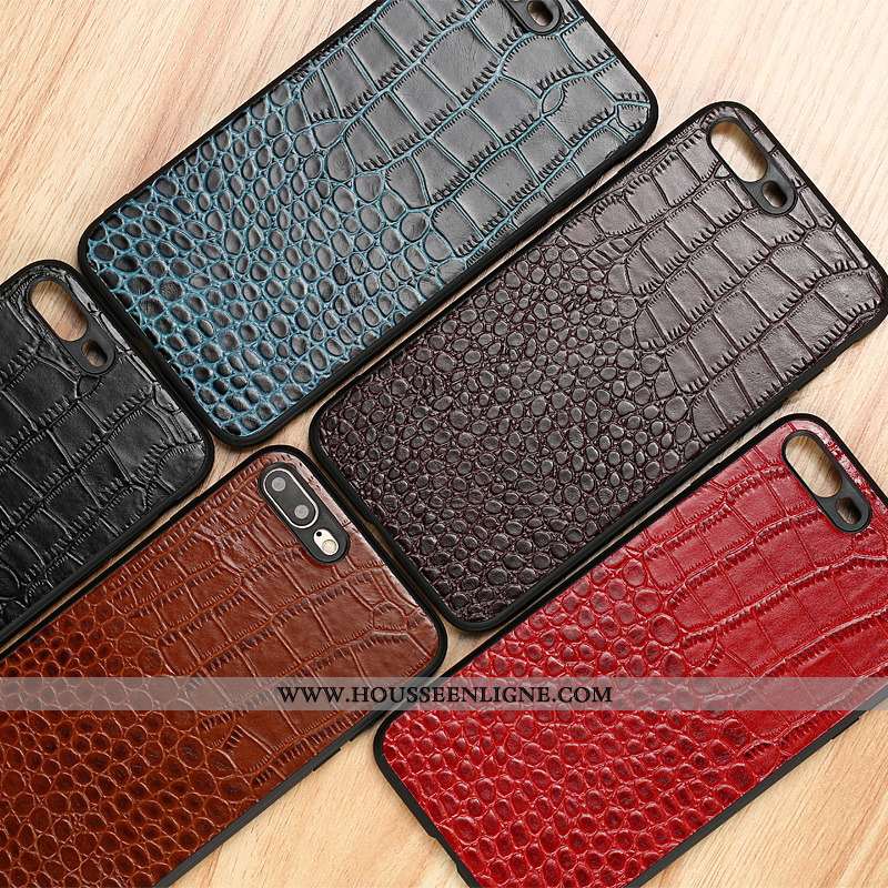 Coque iPhone 8 Plus Cuir Véritable Tendance Qualité Simple Cuir Étui Marron
