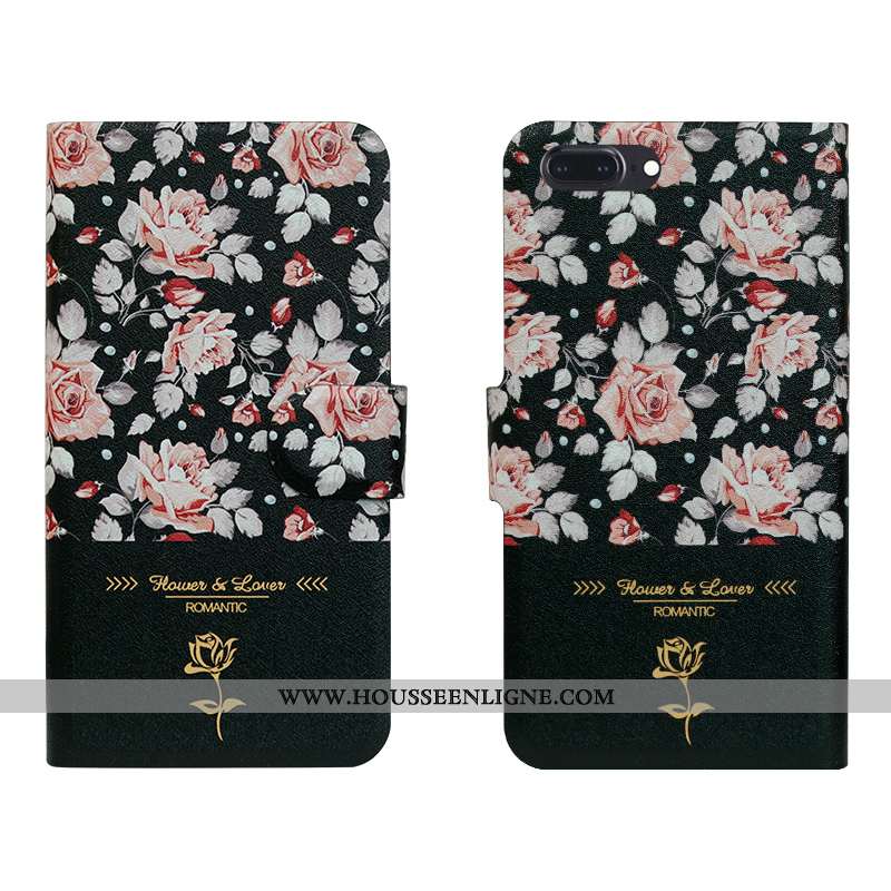 Coque iPhone 8 Plus Fluide Doux Silicone Cuir Noir Luxe Téléphone Portable Nouveau