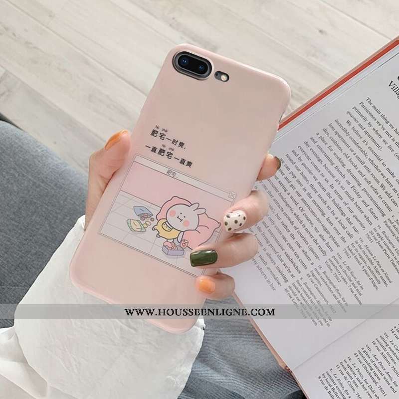 Coque iPhone 8 Plus Légère Fluide Doux Net Rouge Ultra Tendance Téléphone Portable Rose