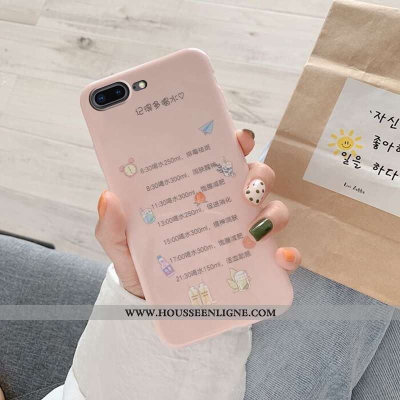 Coque iPhone 8 Plus Légère Fluide Doux Net Rouge Ultra Tendance Téléphone Portable Rose