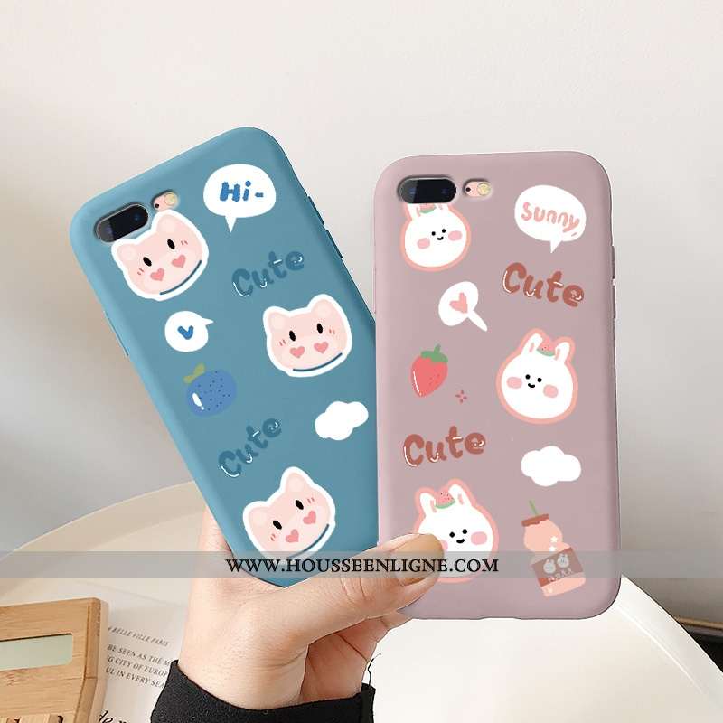 Coque iPhone 8 Plus Personnalité Créatif Amoureux Téléphone Portable Fluide Doux Légère Frais Bleu