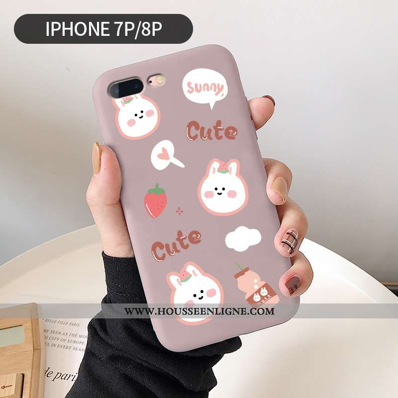 Coque iPhone 8 Plus Personnalité Créatif Amoureux Téléphone Portable Fluide Doux Légère Frais Bleu