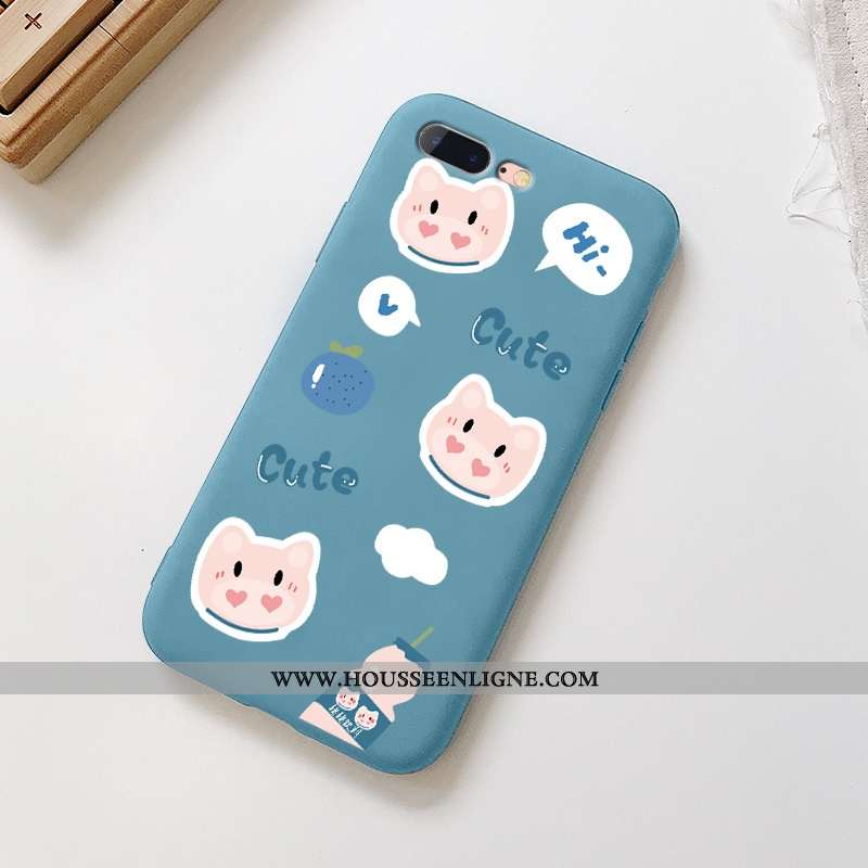 Coque iPhone 8 Plus Personnalité Créatif Amoureux Téléphone Portable Fluide Doux Légère Frais Bleu