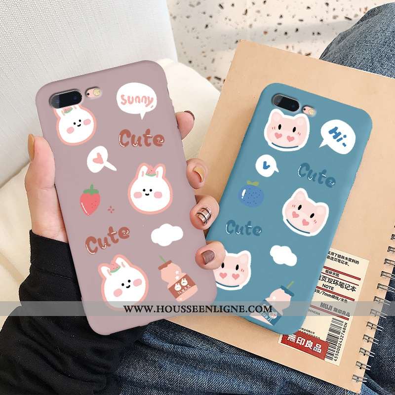 Coque iPhone 8 Plus Personnalité Créatif Amoureux Téléphone Portable Fluide Doux Légère Frais Bleu