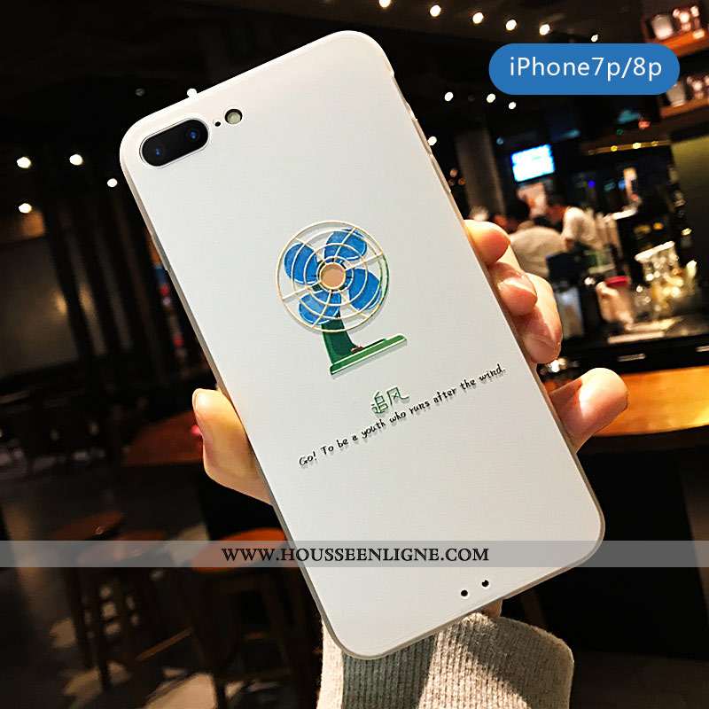 Coque iPhone 8 Plus Protection Délavé En Daim Créatif Tout Compris Personnalité Ultra Nouveau Blanch