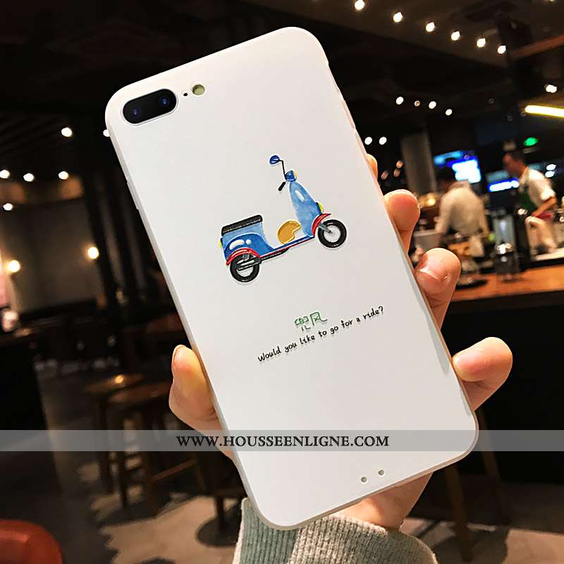 Coque iPhone 8 Plus Protection Délavé En Daim Créatif Tout Compris Personnalité Ultra Nouveau Blanch