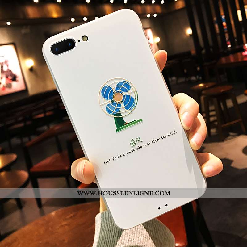 Coque iPhone 8 Plus Protection Délavé En Daim Créatif Tout Compris Personnalité Ultra Nouveau Blanch