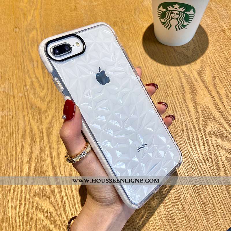 Coque iPhone 8 Plus Protection Transparent Silicone Tendance Créatif Net Rouge Vert Verte