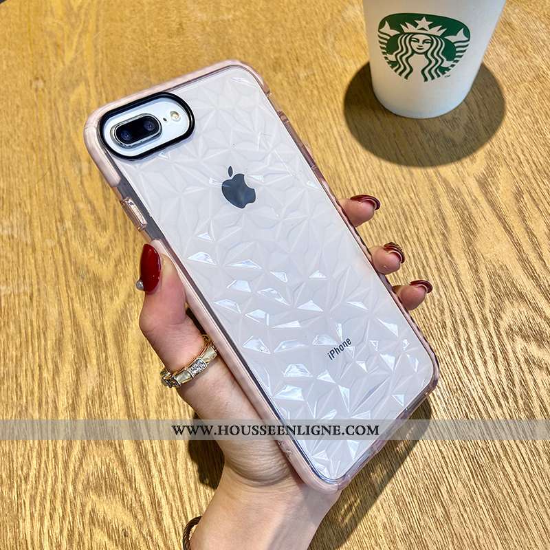 Coque iPhone 8 Plus Protection Transparent Silicone Tendance Créatif Net Rouge Vert Verte