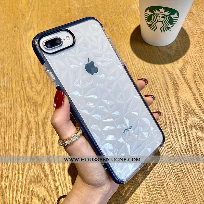 Coque iPhone 8 Plus Protection Transparent Silicone Tendance Créatif Net Rouge Vert Verte