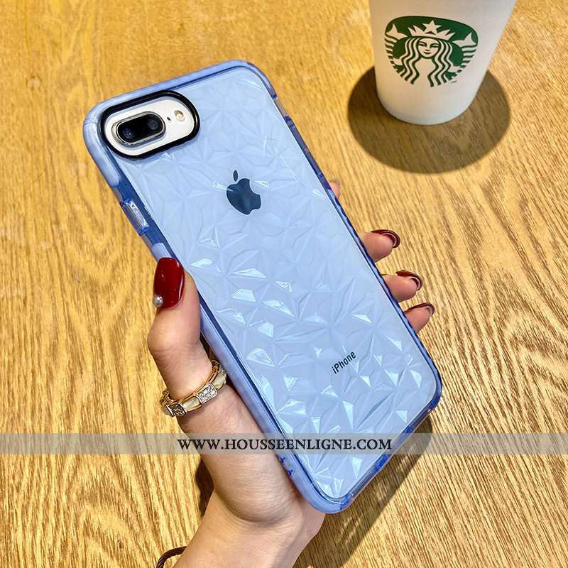 Coque iPhone 8 Plus Protection Transparent Silicone Tendance Créatif Net Rouge Vert Verte