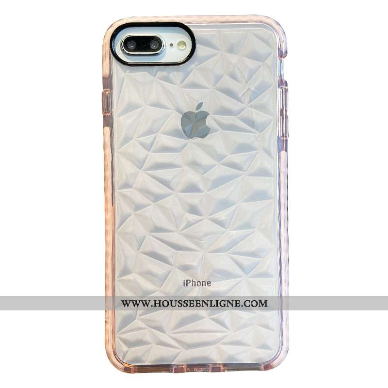 Coque iPhone 8 Plus Protection Transparent Silicone Tendance Créatif Net Rouge Vert Verte