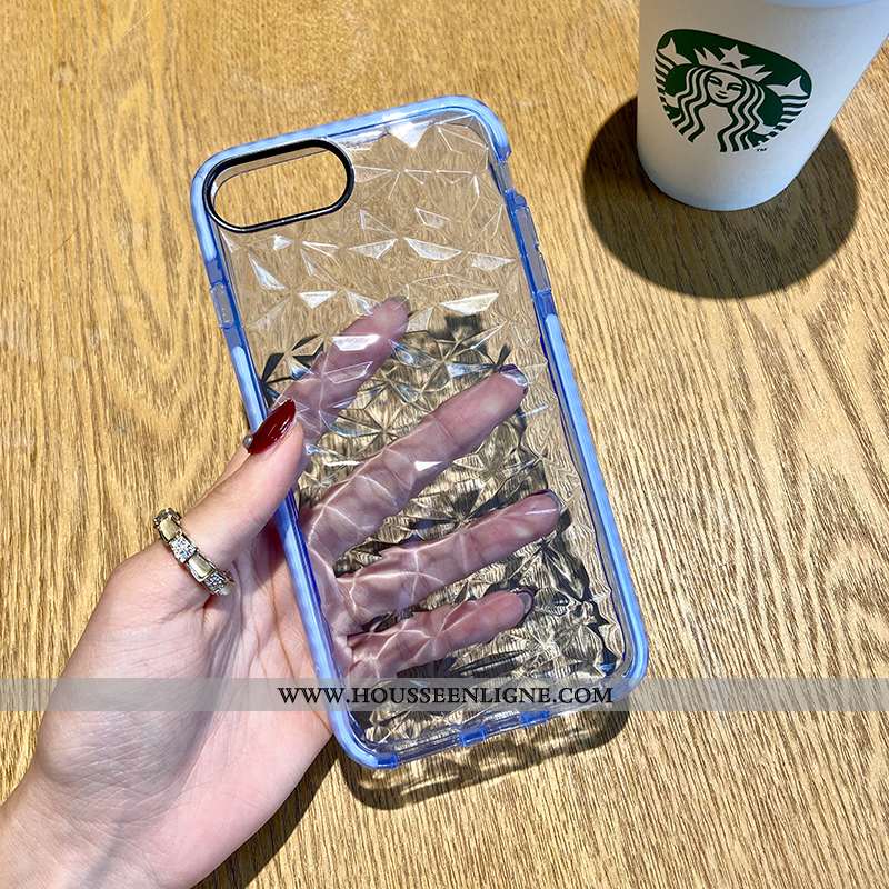 Coque iPhone 8 Plus Protection Transparent Silicone Tendance Créatif Net Rouge Vert Verte
