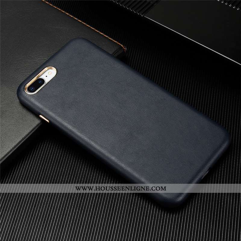 Coque iPhone 8 Plus Ultra Légère Personnalité Nouveau Cuir Tout Compris Turquoise