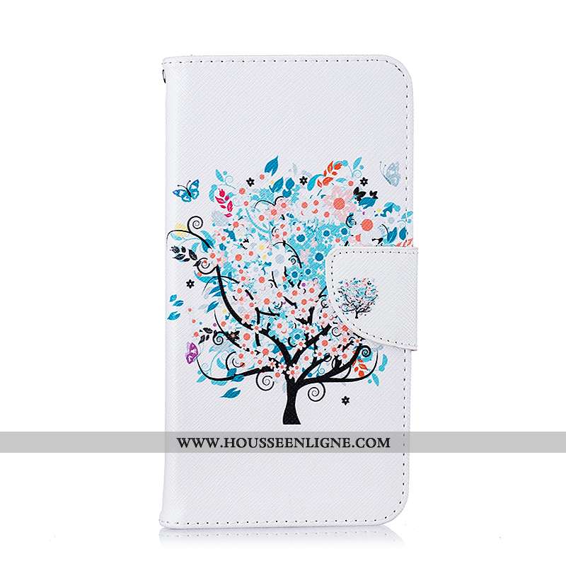 Coque iPhone 8 Protection Cuir Peinture Housse Blanc Étui Blanche