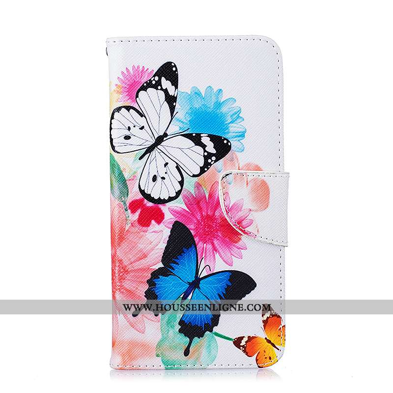 Coque iPhone 8 Protection Cuir Peinture Housse Blanc Étui Blanche