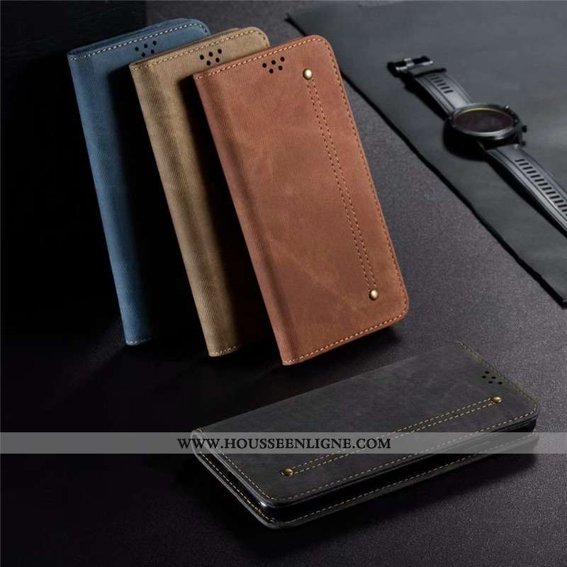 Coque iPhone 8 Protection Cuir Étui Téléphone Portable Housse Business Incassable Noir