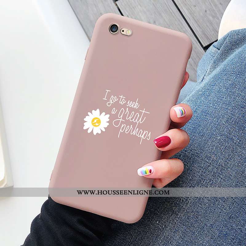 Coque iPhone 8 Protection Délavé En Daim Silicone Tout Compris Petite Marguerite Net Rouge Légère Ro