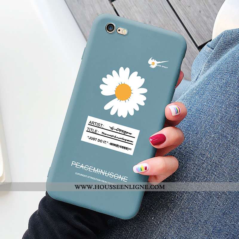 Coque iPhone 8 Protection Délavé En Daim Silicone Tout Compris Petite Marguerite Net Rouge Légère Ro