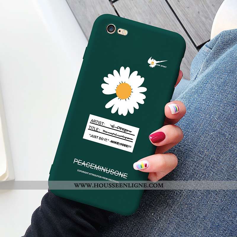 Coque iPhone 8 Protection Délavé En Daim Silicone Tout Compris Petite Marguerite Net Rouge Légère Ro